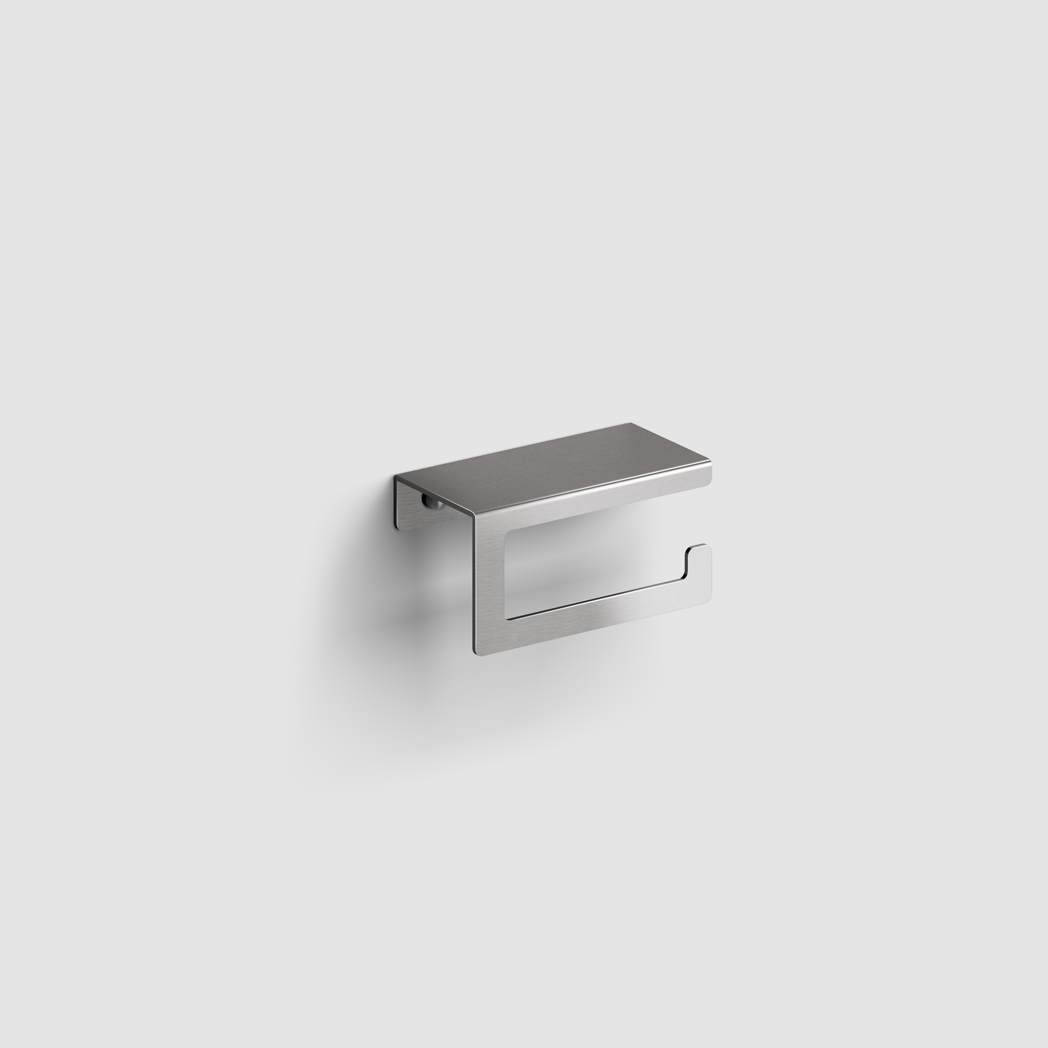 Clou Fold toiletrolhouder met cover, gebogen model, rvs geborsteld CL/09.04029.41